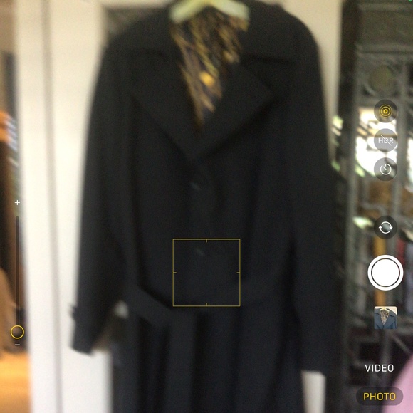 Knots Landing Seville Row trench coat.In black worn once.Size 44.$300.